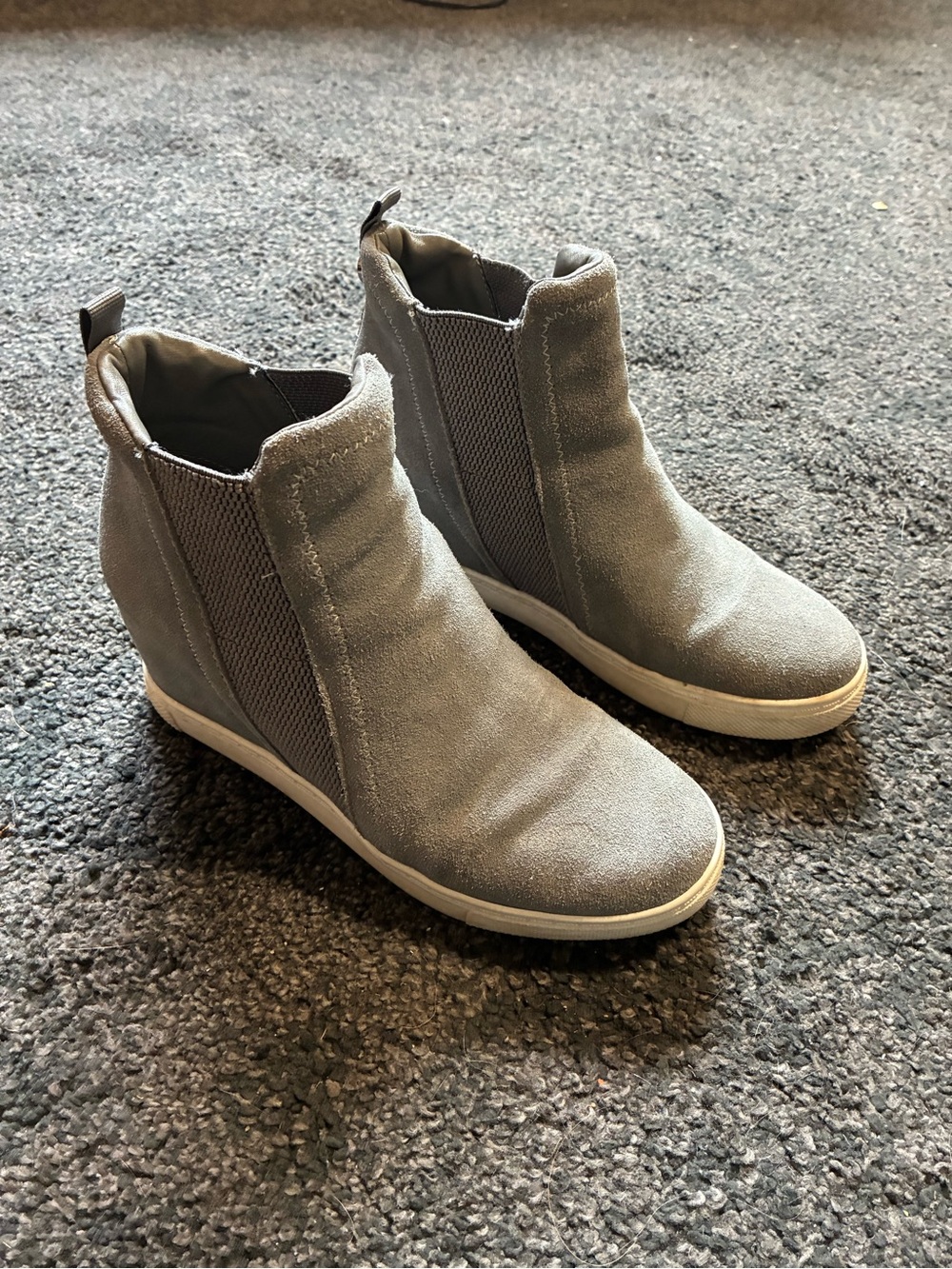 Steve Madden Gray Wedge Sneaker Booties